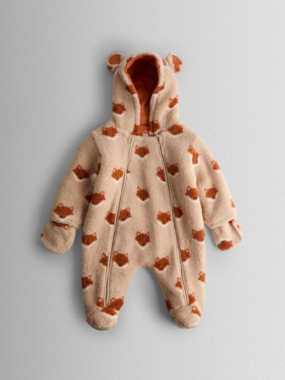 JoJo Maman Bébé Orange Fox Cosy Borg Character Pramsuit