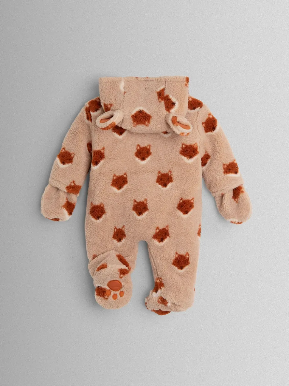 JoJo Maman Bébé Orange Fox Cosy Borg Character Pramsuit