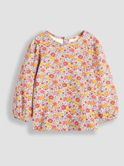 JoJo Maman Bébé Orange Rust Hedgehog Appliqué Pinafore Dress & Top Set