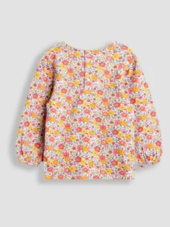 JoJo Maman Bébé Orange Rust Hedgehog Appliqué Pinafore Dress & Top Set