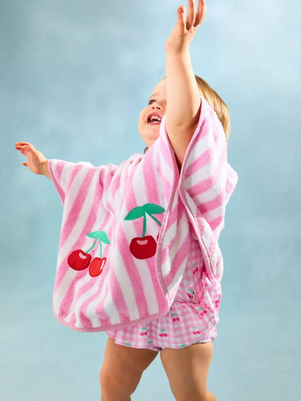 JoJo Maman Bébé Pale Pink Appliqué Towelling Poncho