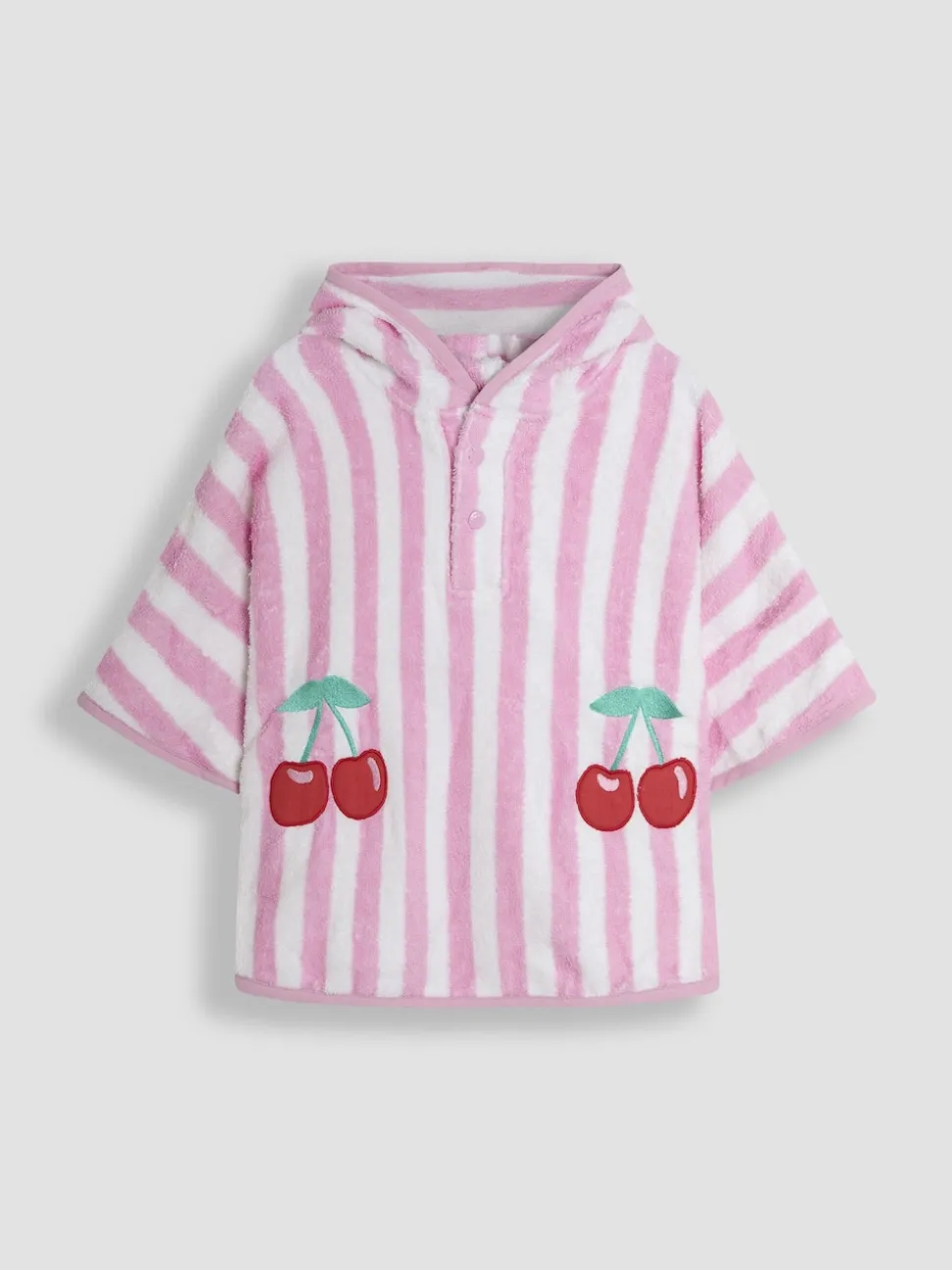 JoJo Maman Bébé Pale Pink Appliqué Towelling Poncho