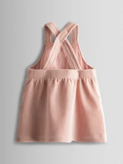 JoJo Maman Bébé Pale Pink Bunny Dungaree Dress & Body Set