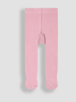 JoJo Maman Bébé Pale Pink Cotton Rich Plain Tights