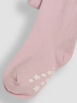 JoJo Maman Bébé Pale Pink Cotton Rich Plain Tights