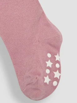 JoJo Maman Bébé Pastel Pink 2-Pack Cotton Rich Tights