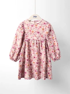 JoJo Maman Bébé Pink Autumn Floral Printed Yoke Dress