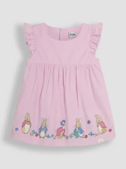 JoJo Maman Bébé Pink Baby Peter Rabbit Embroidered Dress and Body Set