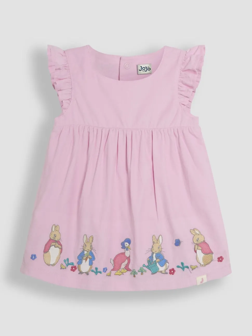 JoJo Maman Bébé Pink Baby Peter Rabbit Embroidered Dress and Body Set