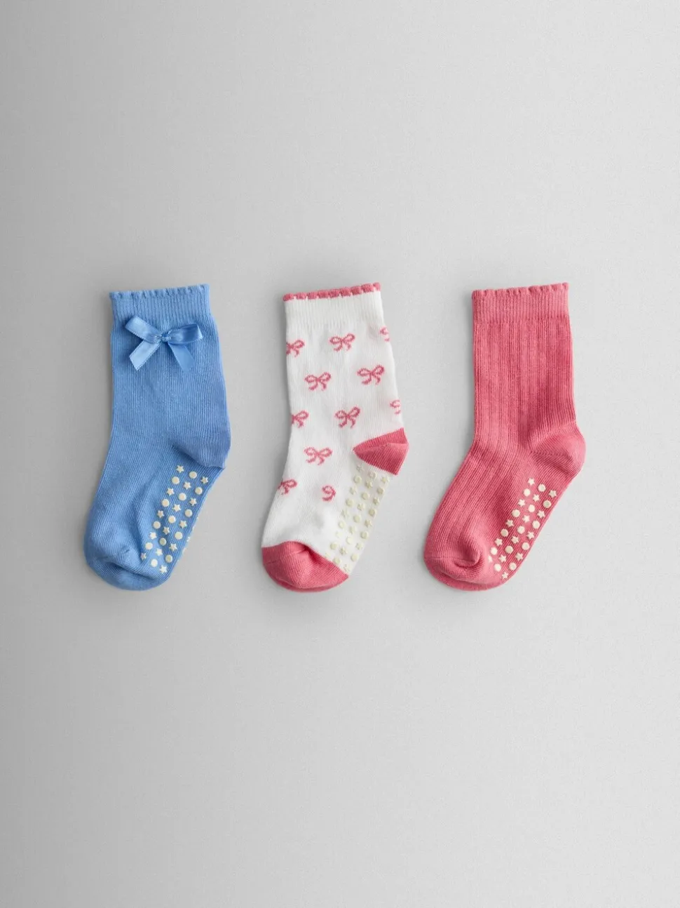 JoJo Maman Bébé Pink Bow 3-Pack Socks