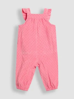 JoJo Maman Bébé Pink Bunny Appliqué Cord Dungarees & Top Set