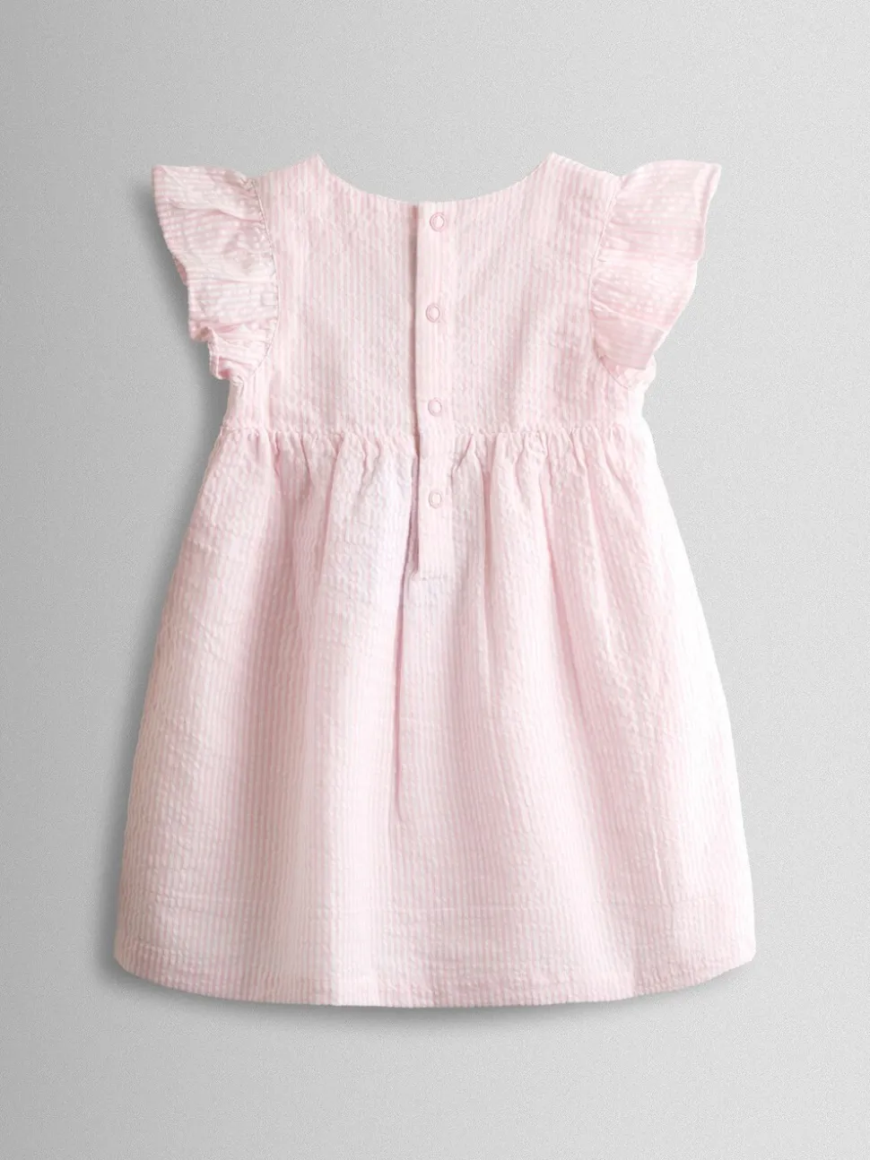 JoJo Maman Bébé Pink Bunny Embroidered Baby Dress, Knicker & Hat Set
