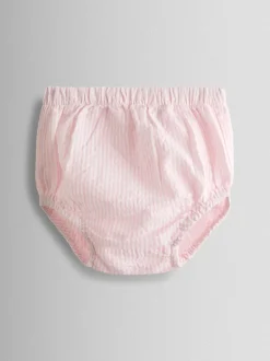 JoJo Maman Bébé Pink Bunny Embroidered Baby Dress, Knicker & Hat Set
