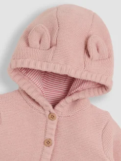 JoJo Maman Bébé Pink Button-Up Pocket Cardigan