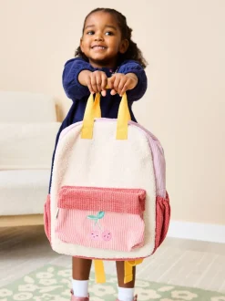 JoJo Maman Bébé Pink Cherry Borg Colour Block Medium Backpack