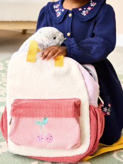 JoJo Maman Bébé Pink Cherry Borg Colour Block Medium Backpack