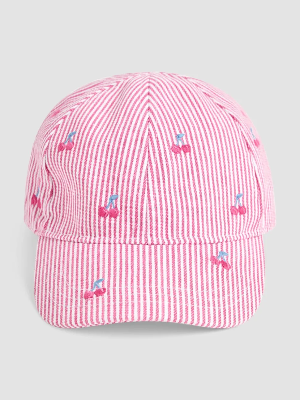 JoJo Maman Bébé Pink Cherry Embroidered Cap