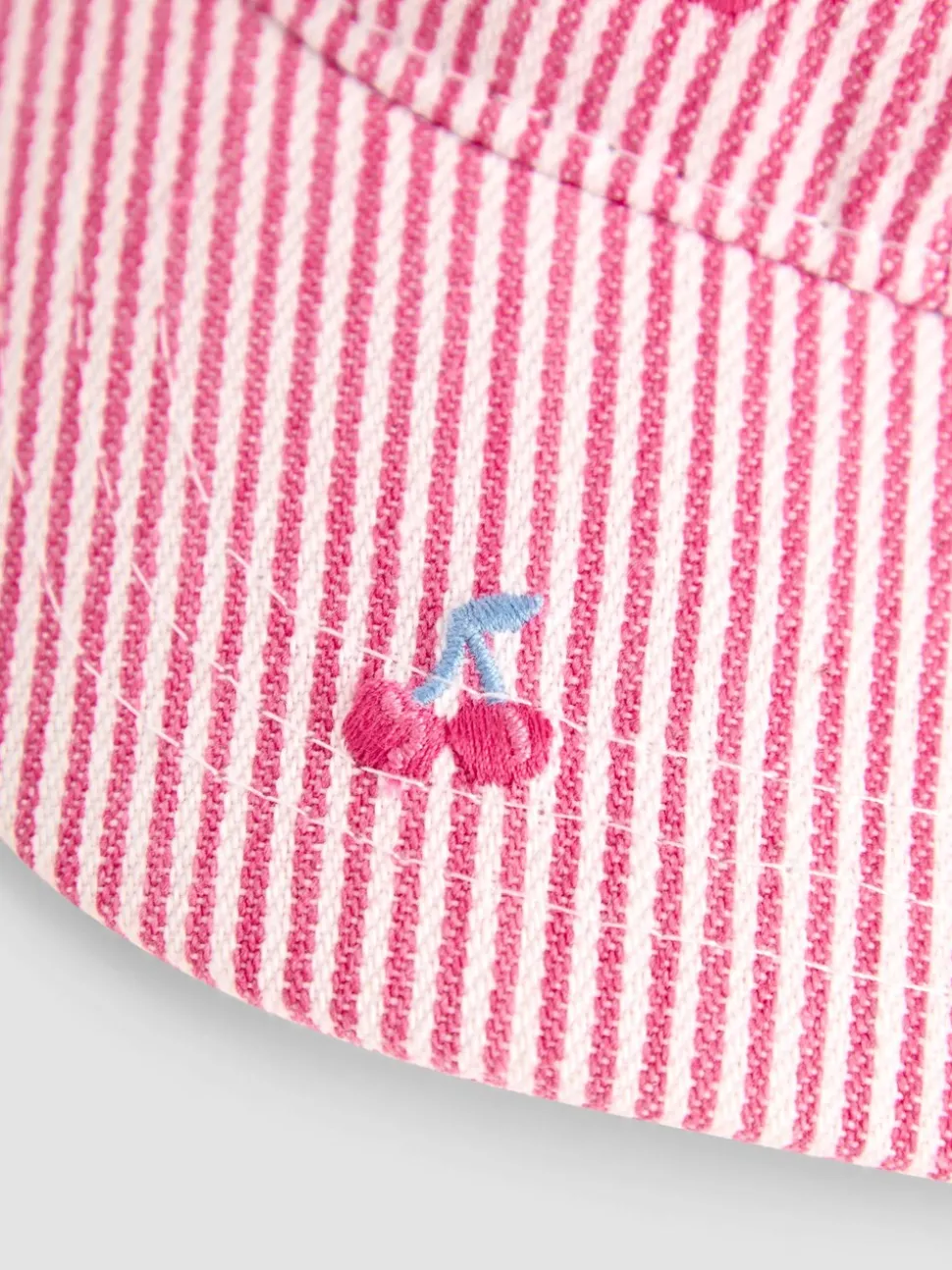 JoJo Maman Bébé Pink Cherry Embroidered Cap