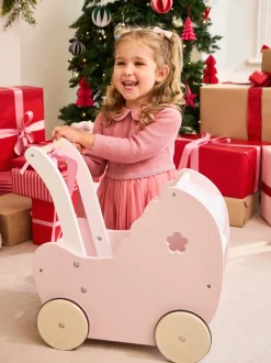 JoJo Maman Bébé Pink Christmas Knitted Combo Dress