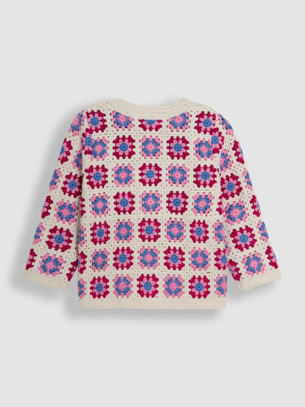 JoJo Maman Bébé Pink Classic Crochet Cardigan