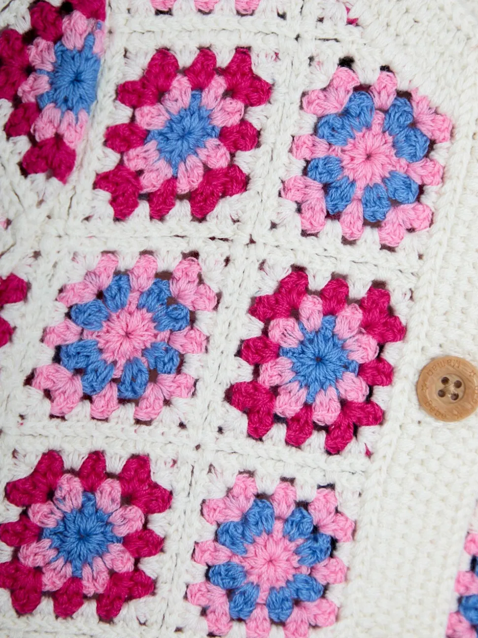 JoJo Maman Bébé Pink Classic Crochet Cardigan