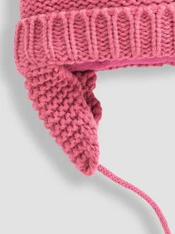 JoJo Maman Bébé Pink Cosy Pom Pom Hat