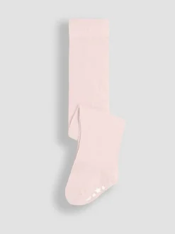 JoJo Maman Bébé Pink Cotton Rich Plain Tights
