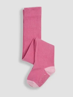 JoJo Maman Bébé Pink Cotton Rich Unicorn Tights 2 Pack