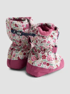 JoJo Maman Bébé Pink Ditsy Fleece Lined Booties