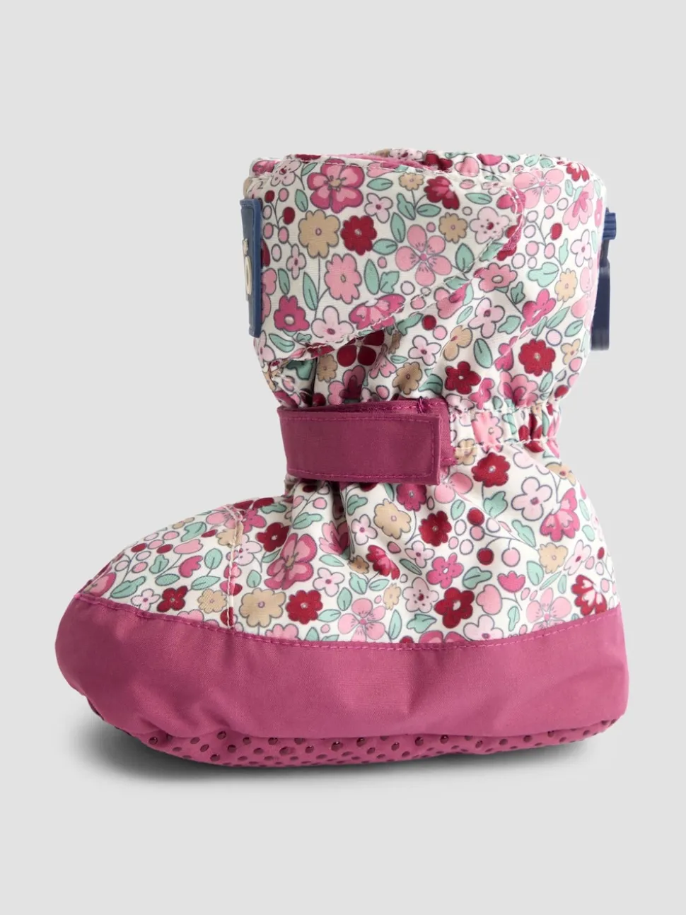 JoJo Maman Bébé Pink Ditsy Fleece Lined Booties