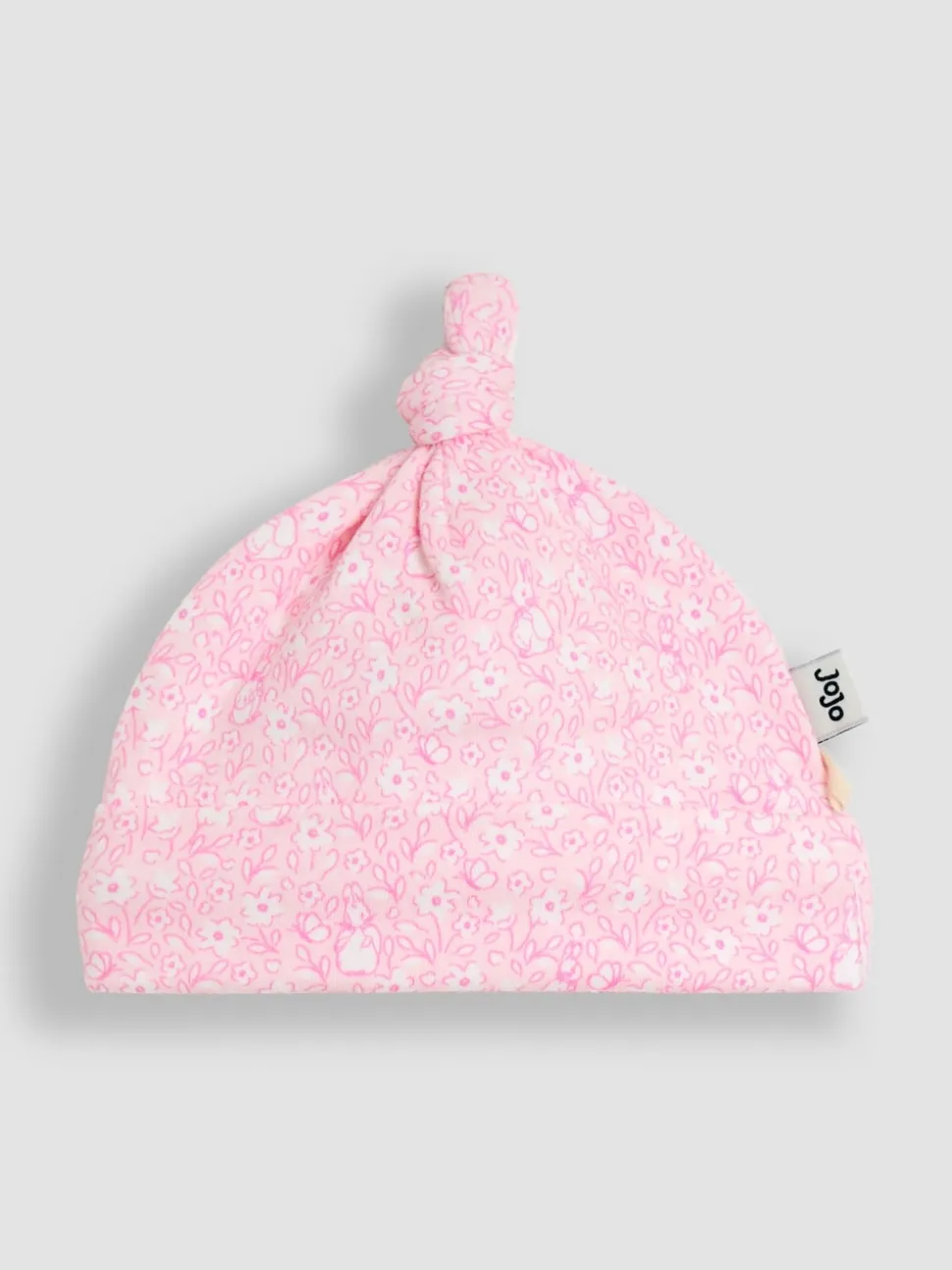 JoJo Maman Bébé Pink Ditsy Floral Flopsy 2- Pack Baby Hats