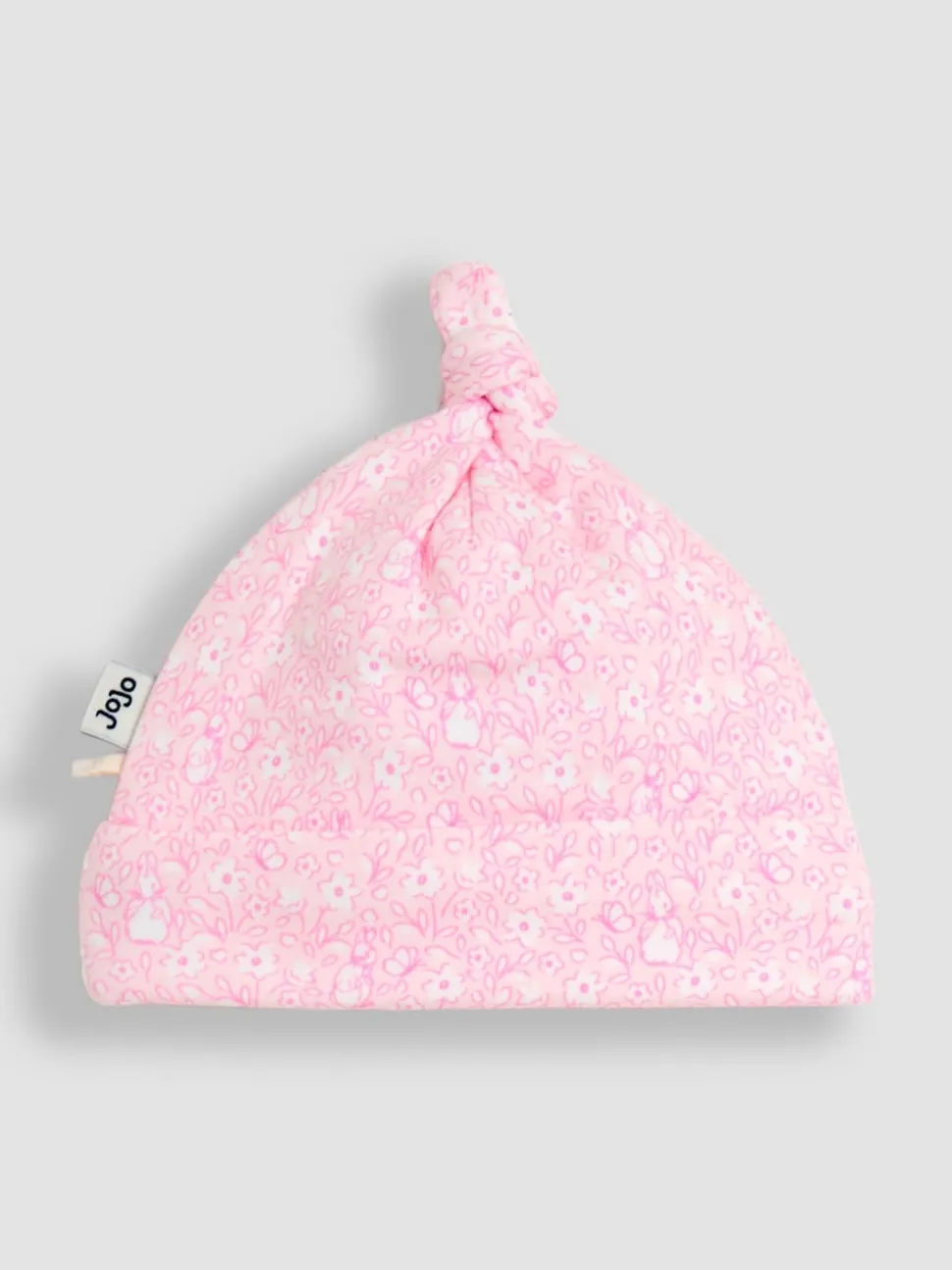 JoJo Maman Bébé Pink Ditsy Floral Flopsy 2- Pack Baby Hats