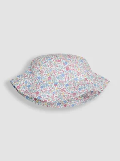 JoJo Maman Bébé Pink Ditsy Floral Pretty Sun Hat