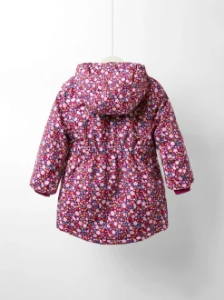 JoJo Maman Bébé Pink Ditsy Lined Parka
