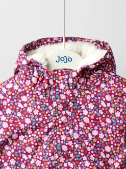 JoJo Maman Bébé Pink Ditsy Lined Parka