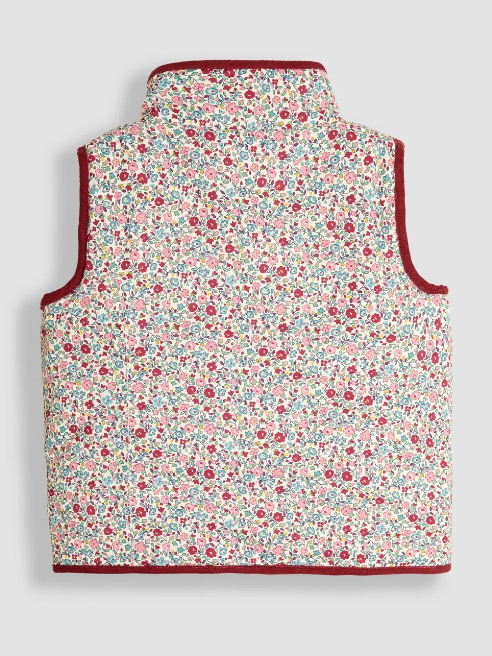 JoJo Maman Bébé Pink Ditsy Reversible Quilted Gilet