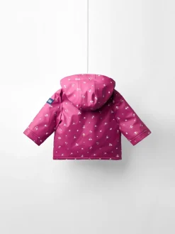 JoJo Maman Bébé Pink Ditsy Waterproof Cosy Lined Jacket