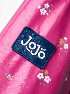 JoJo Maman Bébé Pink Ditsy Waterproof Cosy Lined Jacket