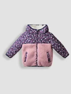 JoJo Maman Bébé Pink Embroidered Reversible Jacket