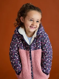 JoJo Maman Bébé Pink Embroidered Reversible Jacket