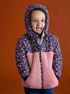 JoJo Maman Bébé Pink Embroidered Reversible Jacket