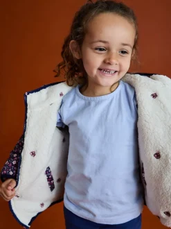 JoJo Maman Bébé Pink Embroidered Reversible Jacket