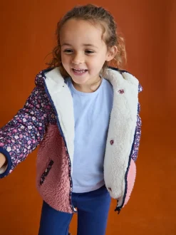 JoJo Maman Bébé Pink Embroidered Reversible Jacket