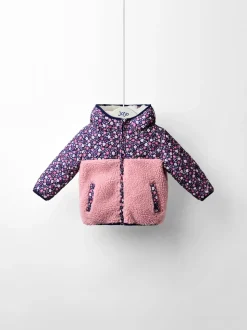 JoJo Maman Bébé Pink Embroidered Reversible Jacket