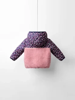 JoJo Maman Bébé Pink Embroidered Reversible Jacket