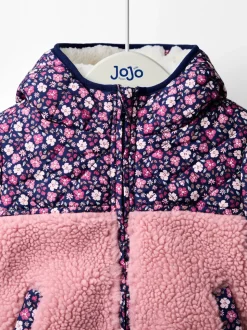 JoJo Maman Bébé Pink Embroidered Reversible Jacket