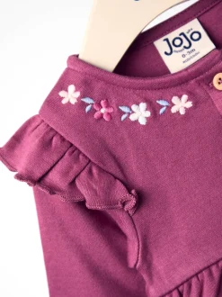 JoJo Maman Bébé Pink Fairy Mouse Appliqué Button Front Dress