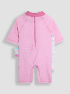 JoJo Maman Bébé Pink Fish Appliqué Sun Protection Suit