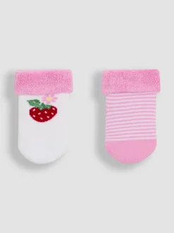 JoJo Maman Bébé Pink 2-Pack Baby Socks