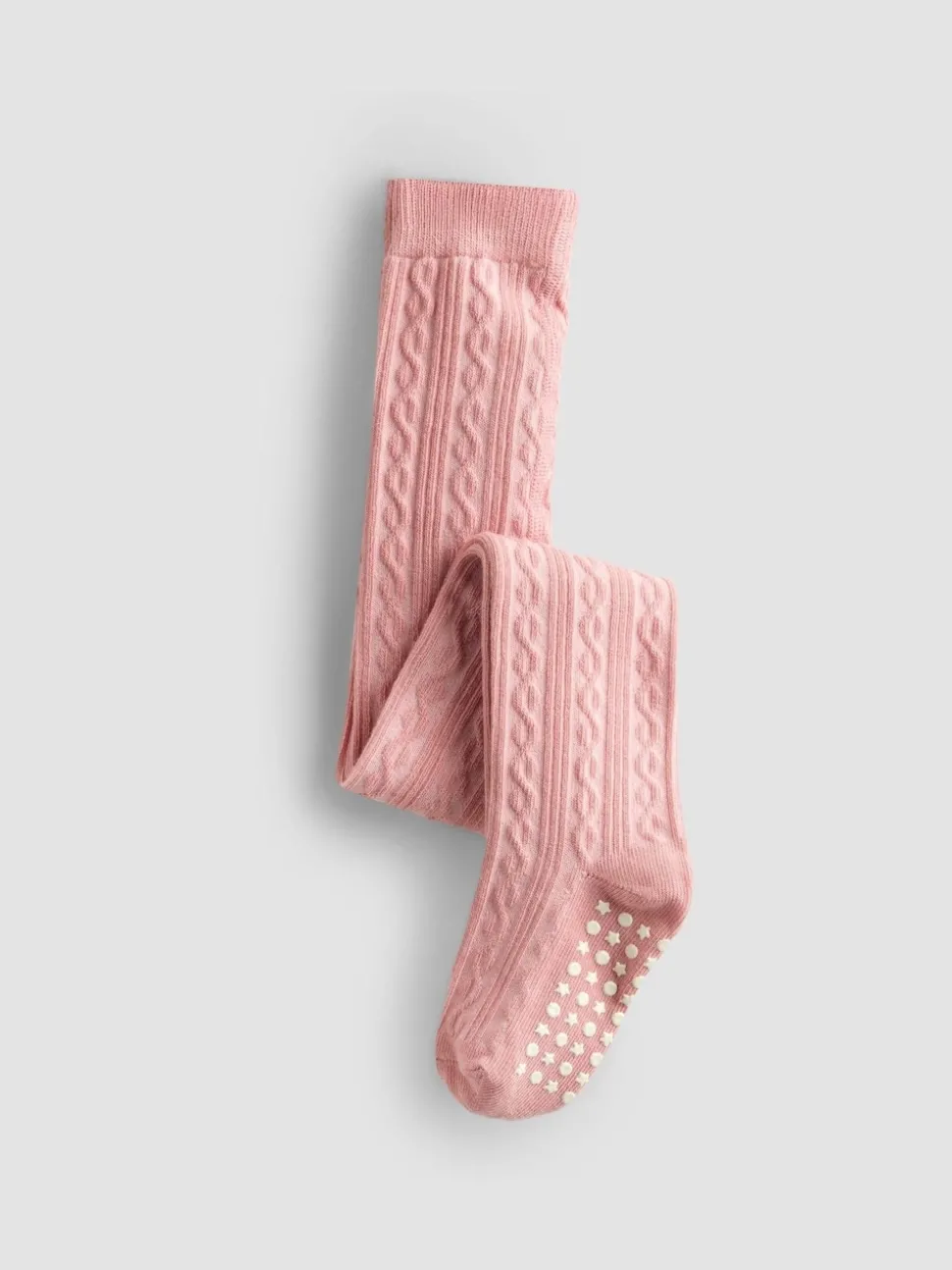JoJo Maman Bébé Pink 2-Pack Cotton Rich Cable Tights